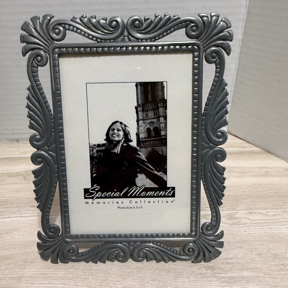 Special Moments Ornate Pewter Gray Scrollwork 3.5x5‎ Picture Frame Memories Coll